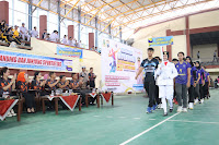 Buka Kejuaraan Voli Kapolres Mojokerto Kota Cup,  Menang Kalah Itu Biasa Tetap Junjung Tinggi Sportivitas