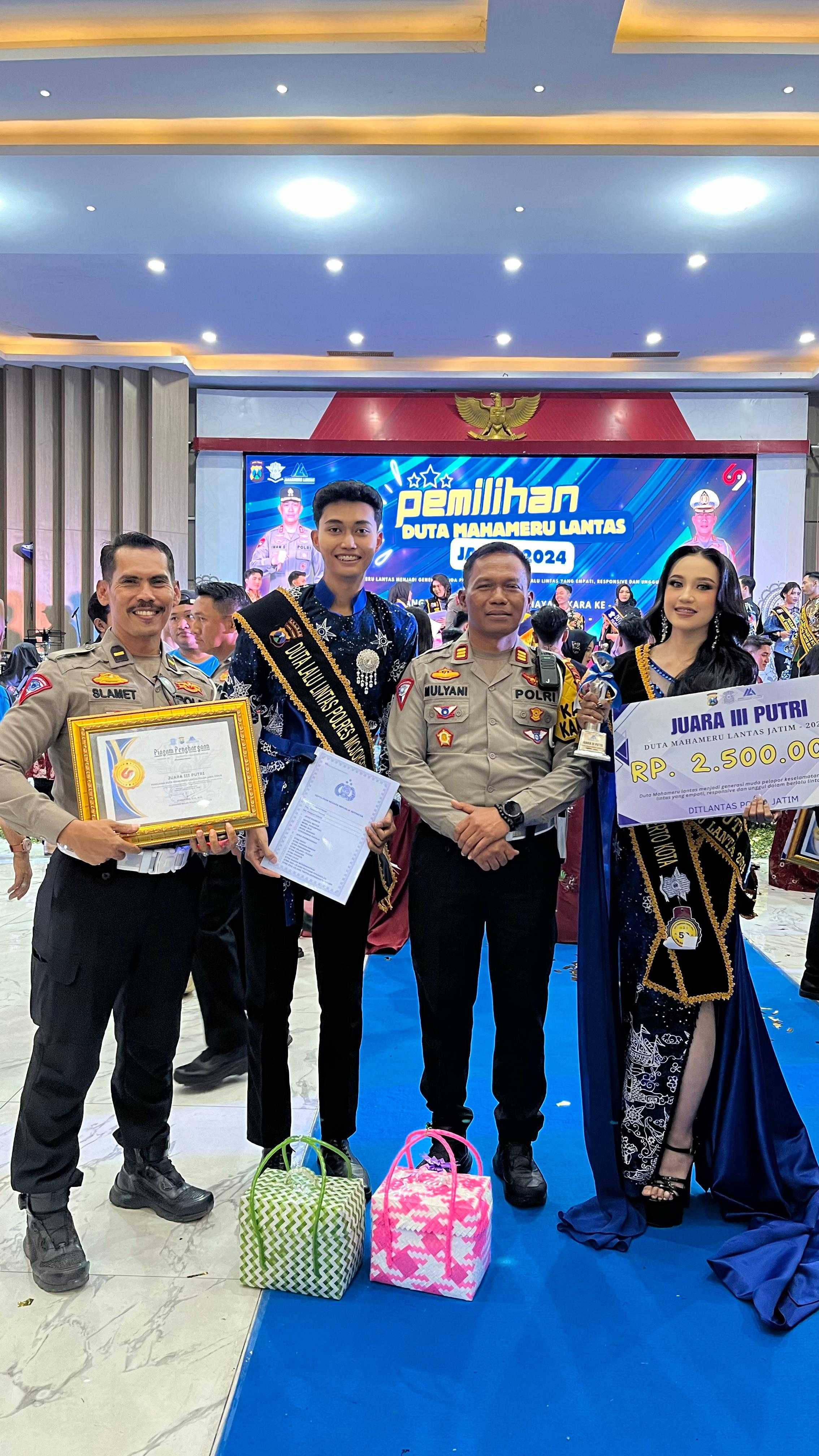 Satlantas Polres Mojokerto Kota Raih Juara 3 Duta Mahameru Lantas