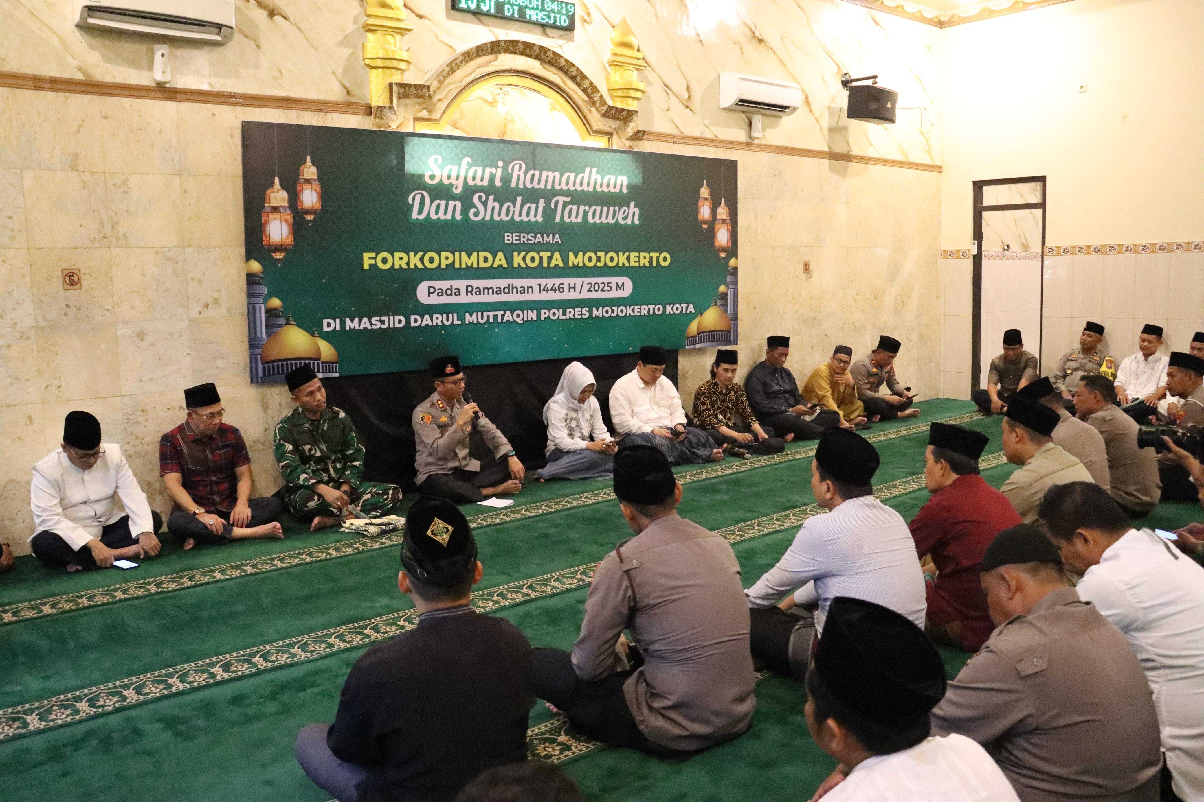 Tingkatkan Silaturahmi dan Sinergi, Forkopimda Kota Mojokerto Safari Ramadhan di Masjid Polres Mojokerto Kota